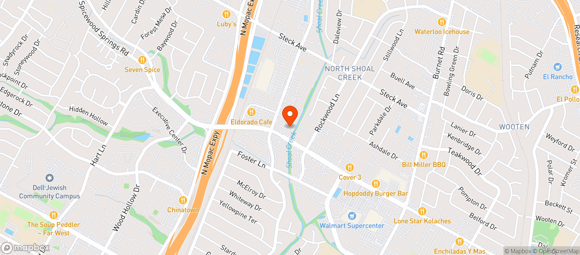Map showing Jack Allens Kitchen