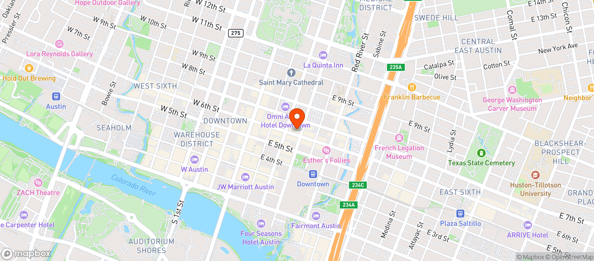 Map showing Comedy Mothership