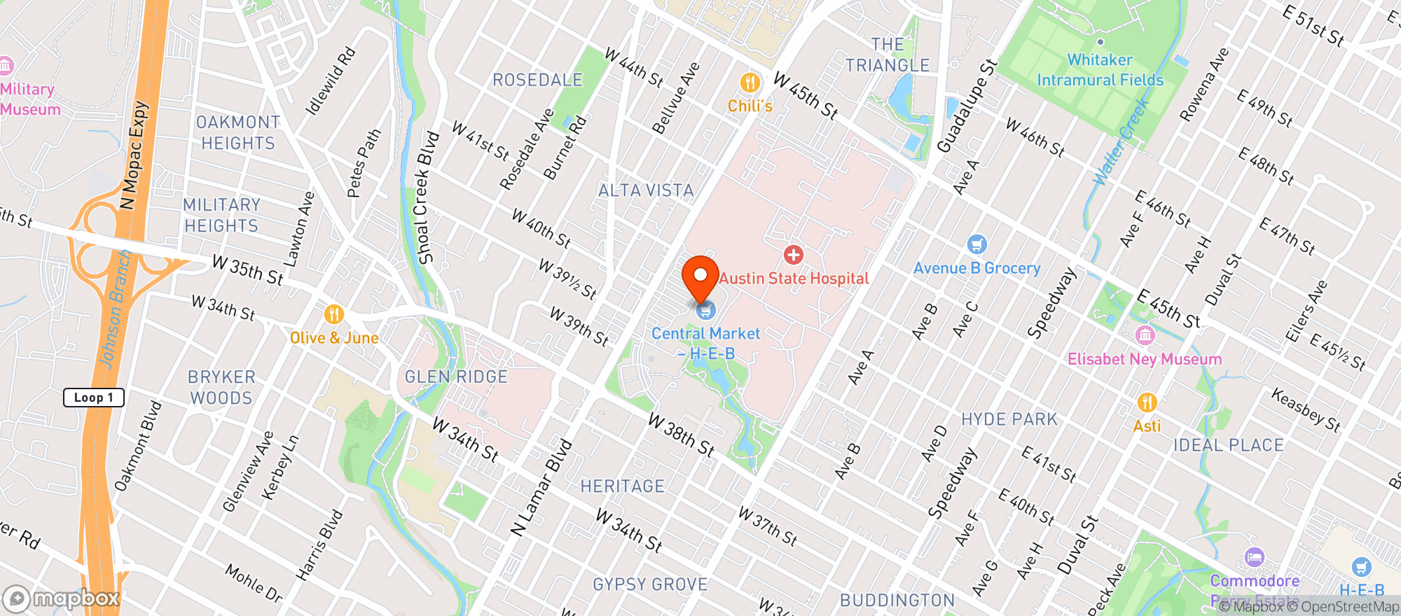Map showing Central Market