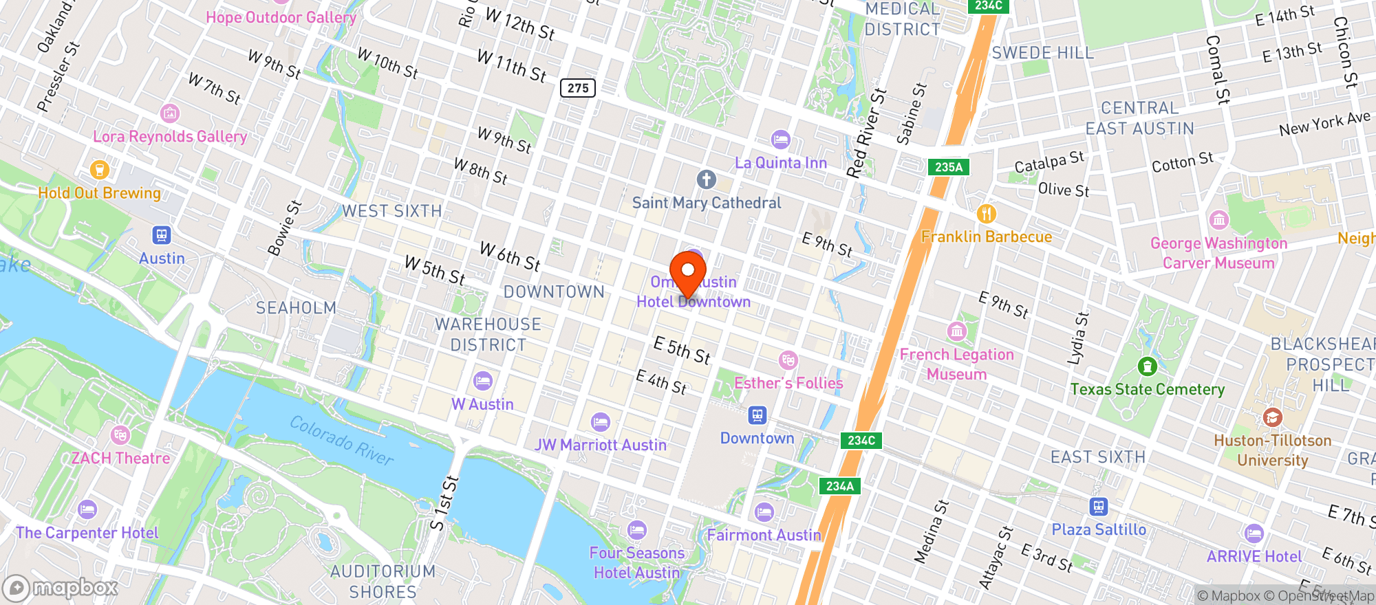 Map showing Sunset Strip Comedy Club And Events