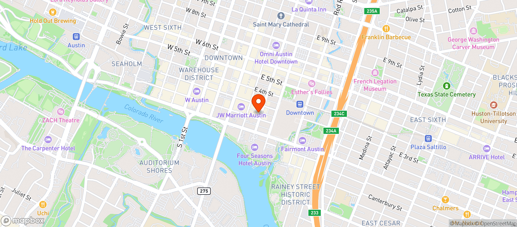 Map showing Second Street Market