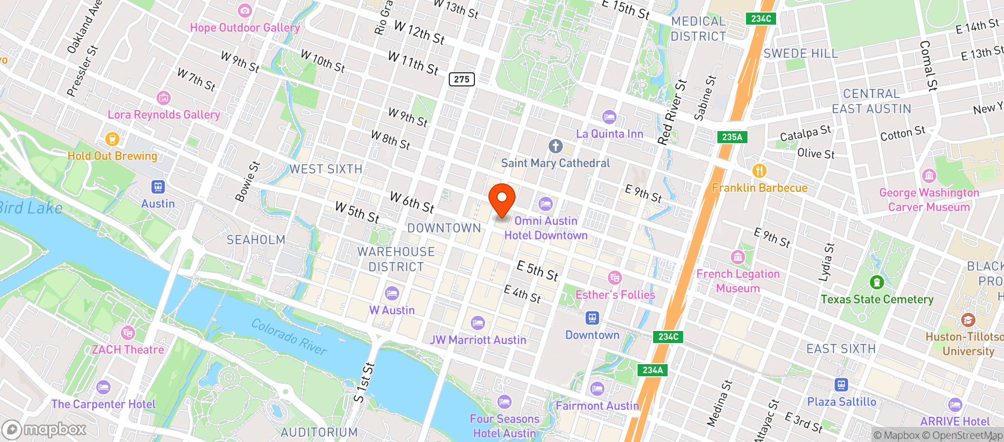 Map showing Royal Blue Grocery