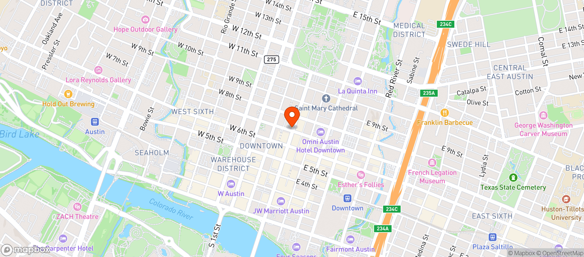 Map showing Jupiter Supper Club