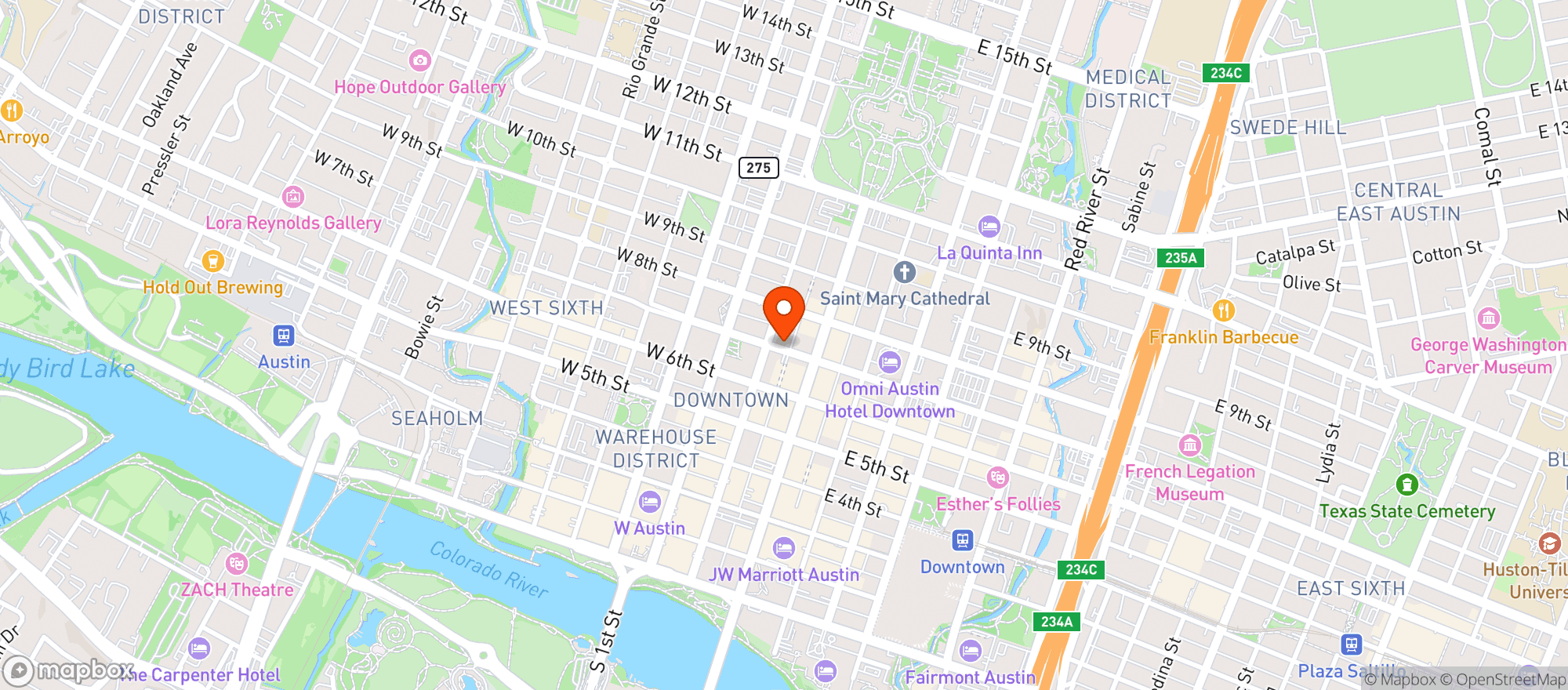 Map showing Perrys Steakhouse & Grille