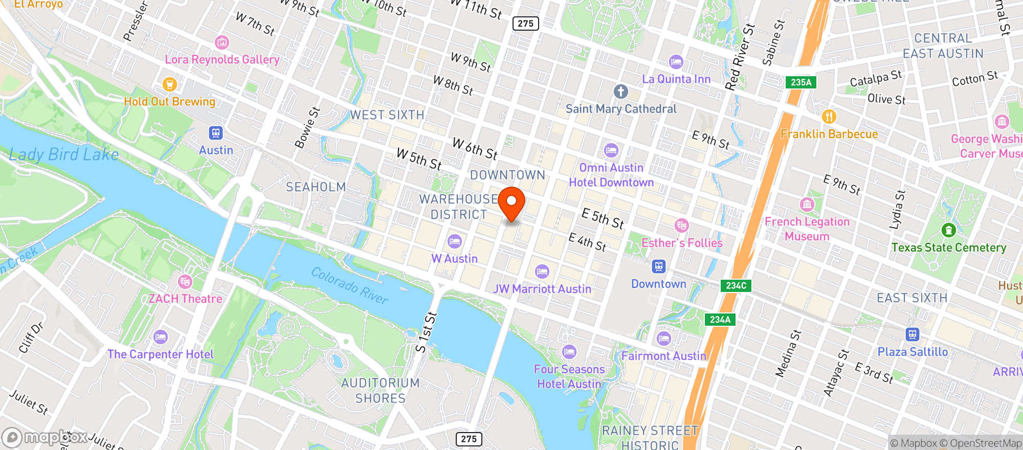 Map showing Ra Sushi Bar Restaurant