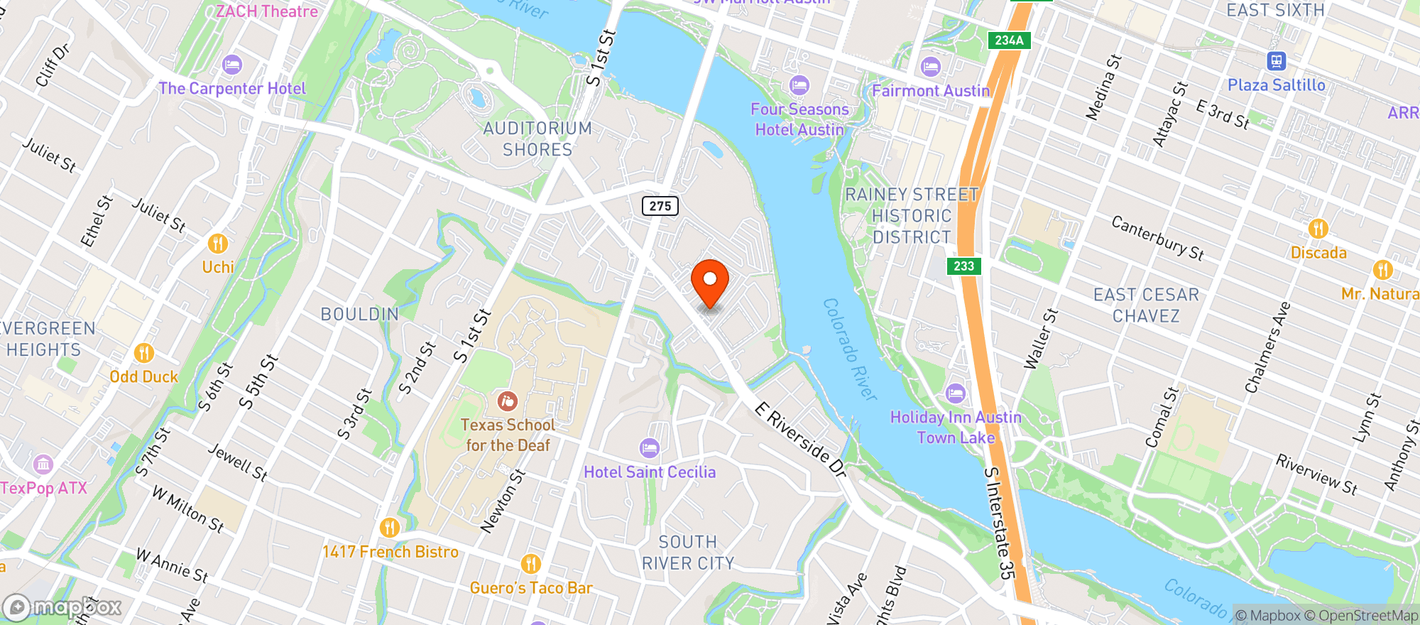 Map showing Austin Select Market