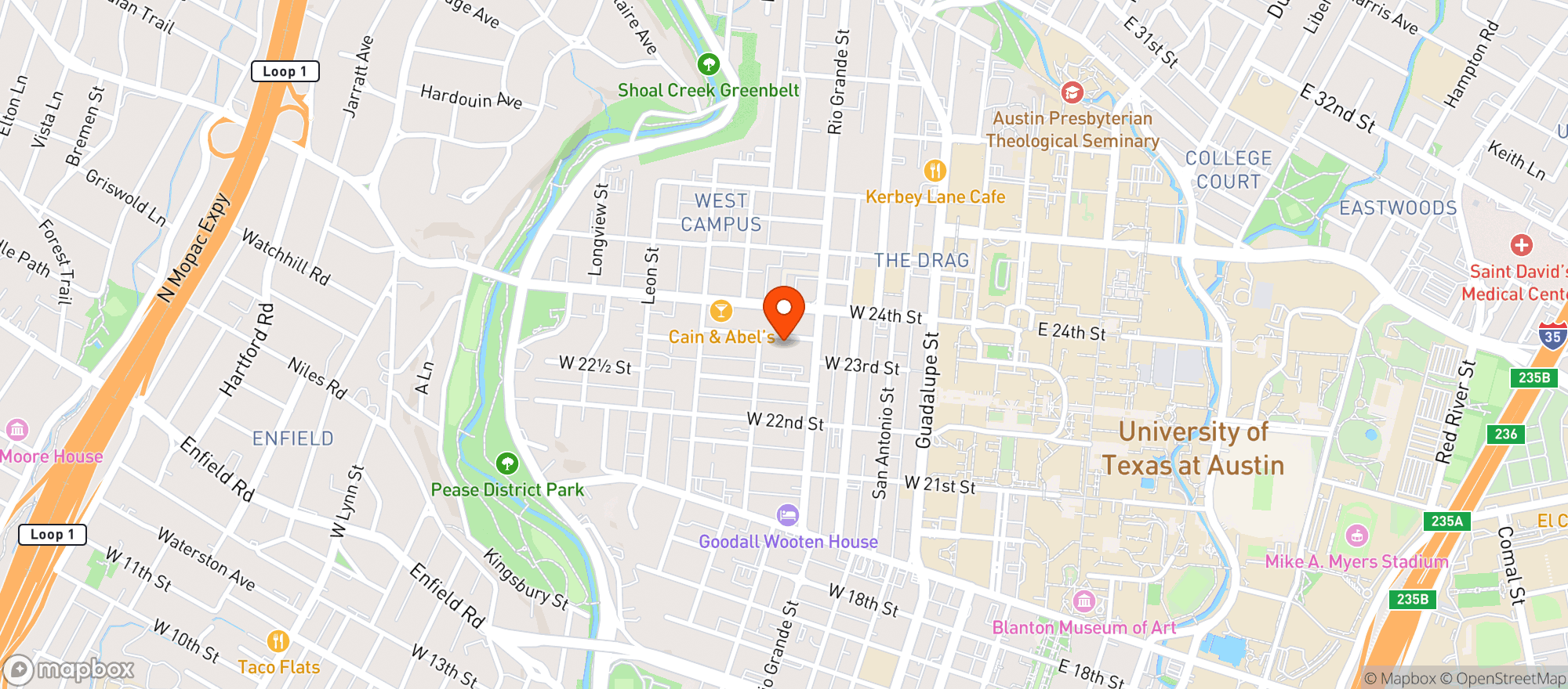 Map showing University Market