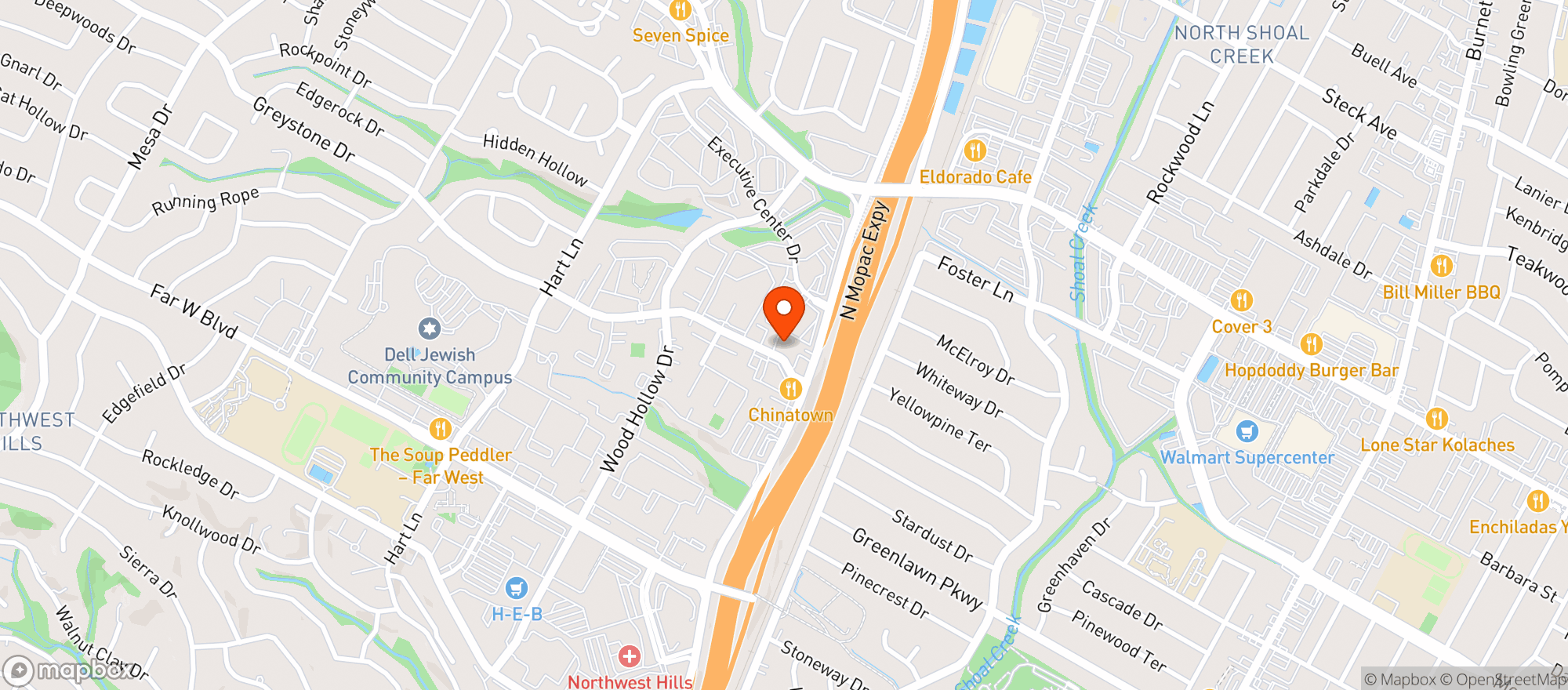 Map showing The Austinite Market - Greystone