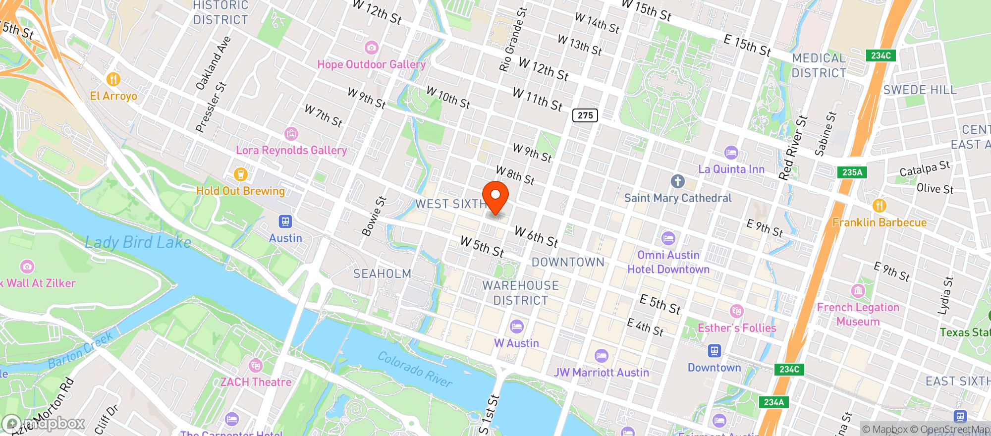 Map showing Austin Wine Merchant