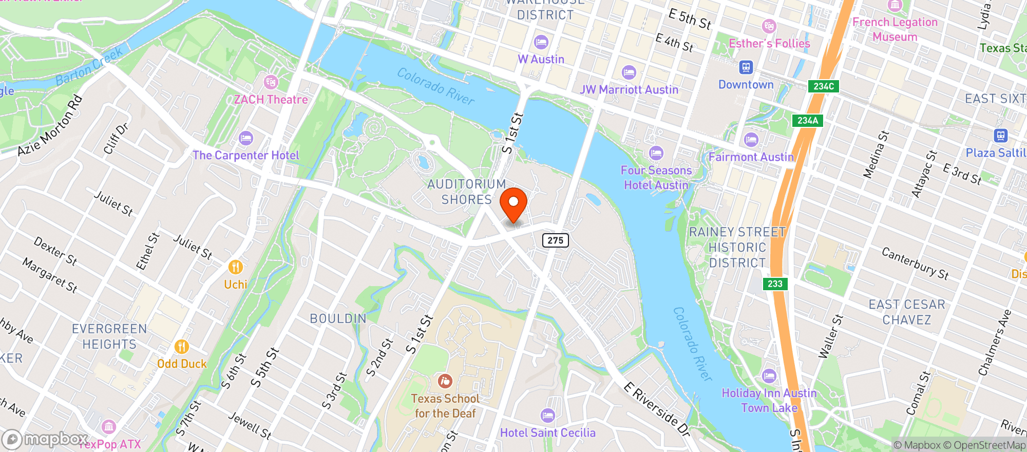 Map showing Aussies Bar & Grill
