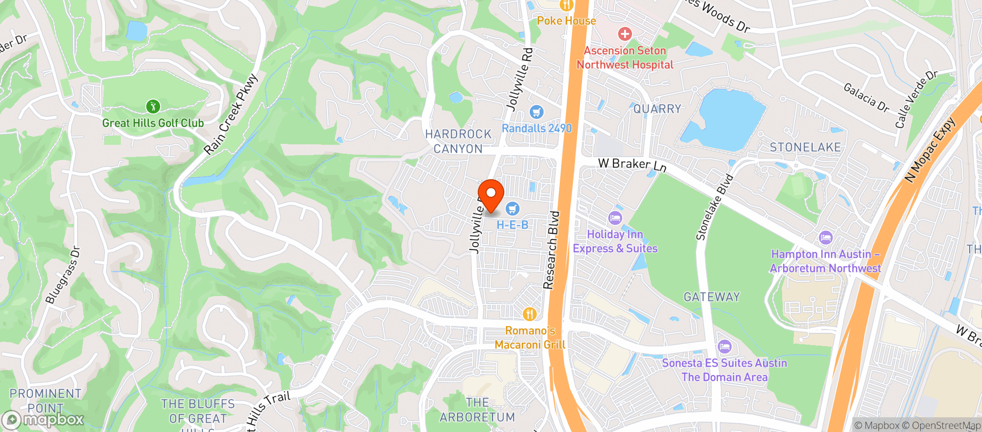 Map showing H E B Food Store