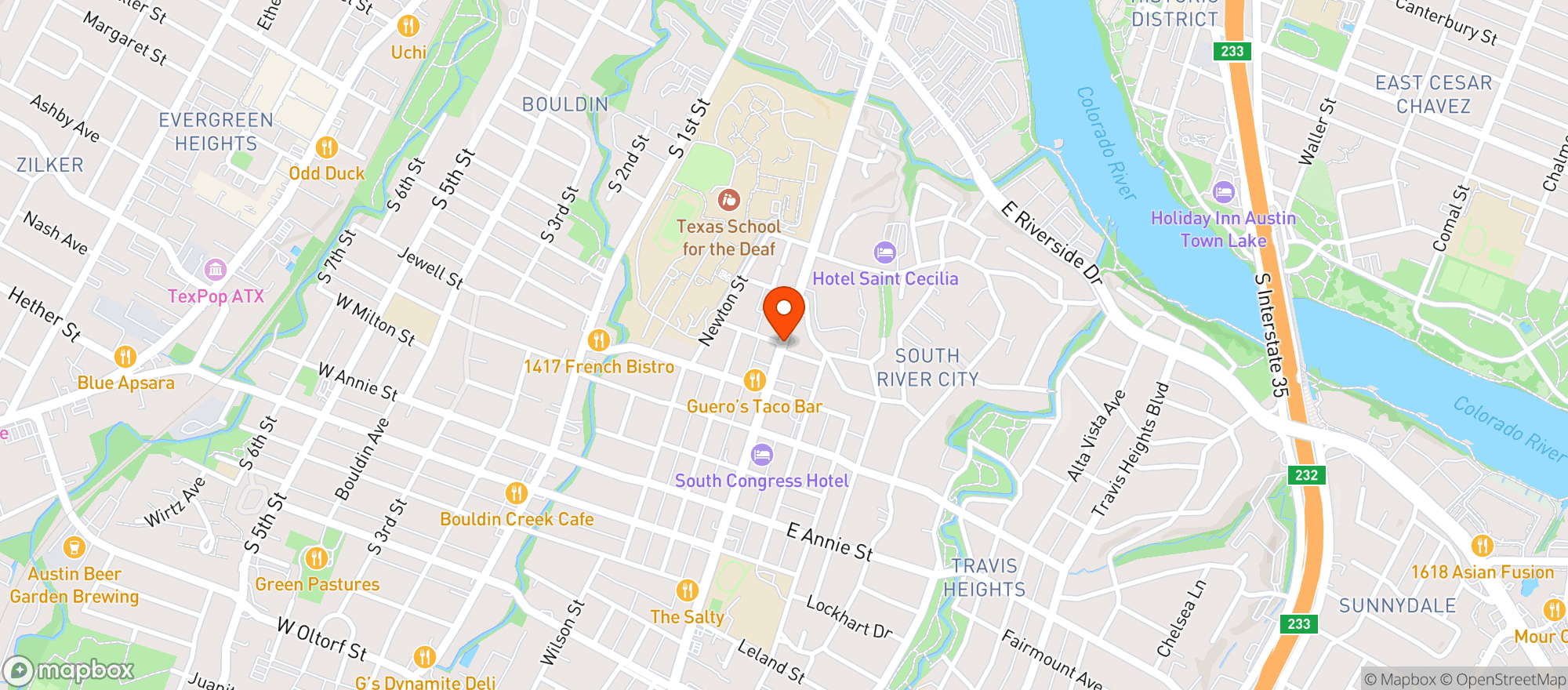 Map showing Lucky Robot