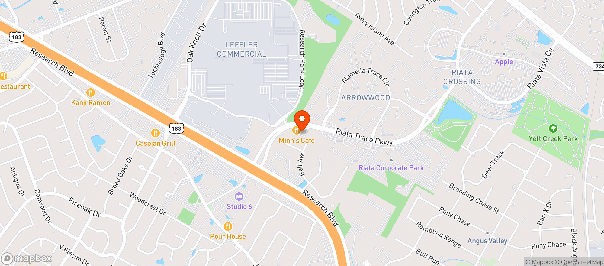 Map showing Taco Flats