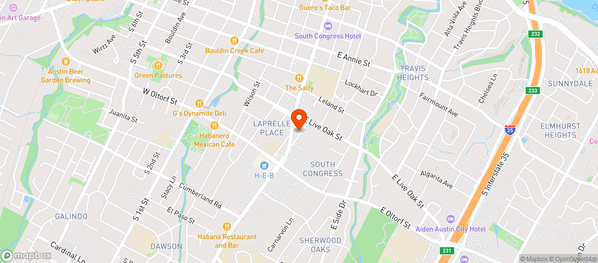 Map showing River City Market