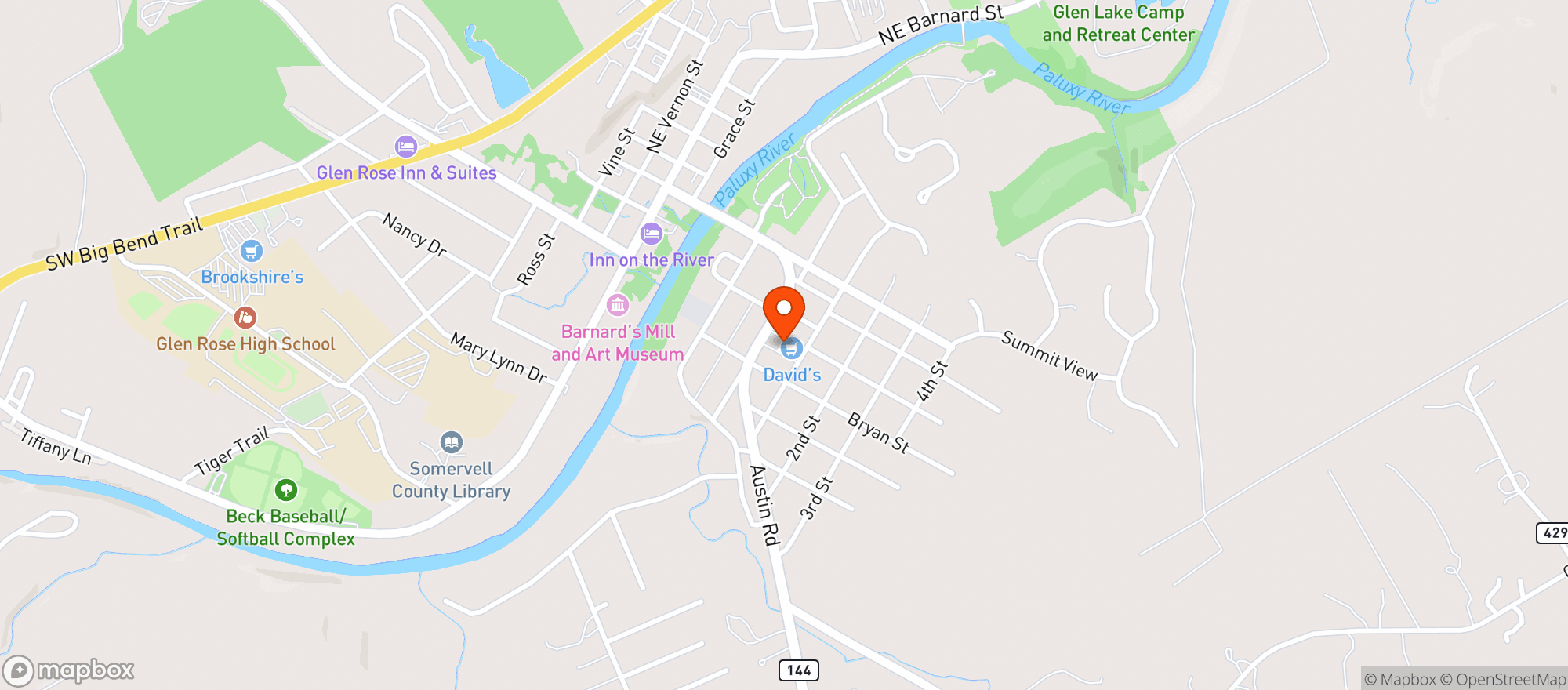 Map showing DAVIDS SUPERMARKET