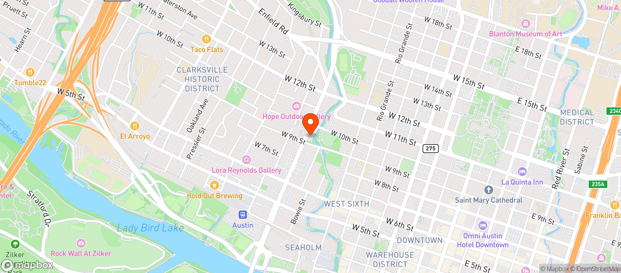 Map showing Shoal Creek Saloon & Grill