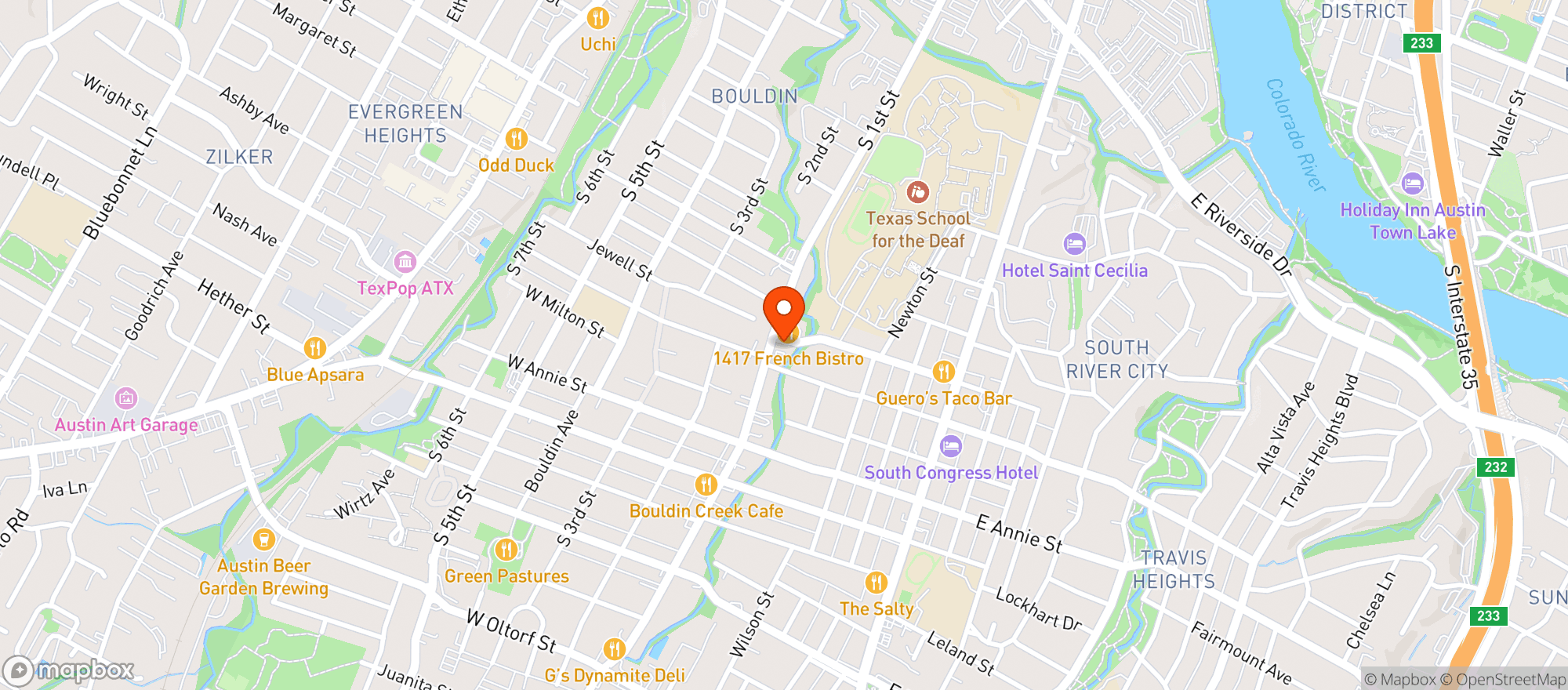 Map showing Elizabeth Street Cafe