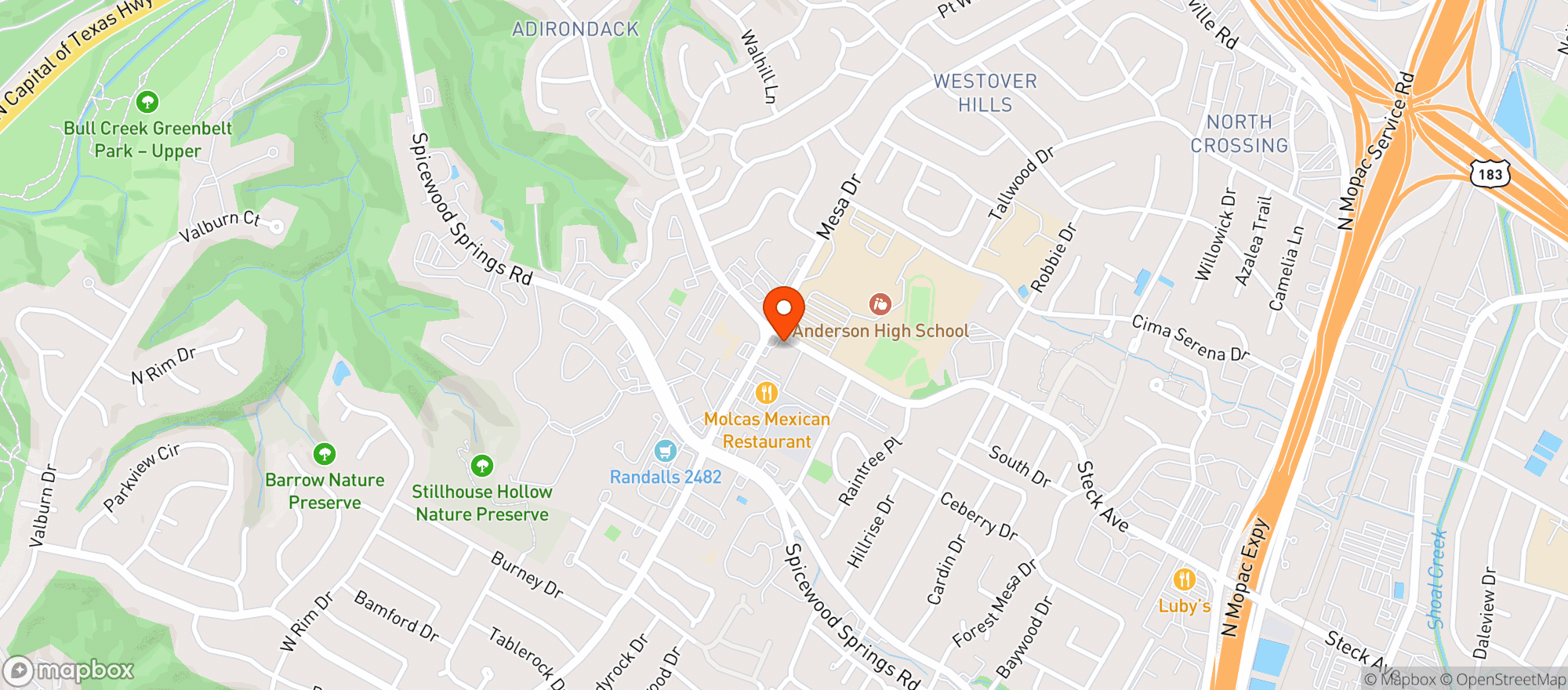 Map showing Mesa Mart