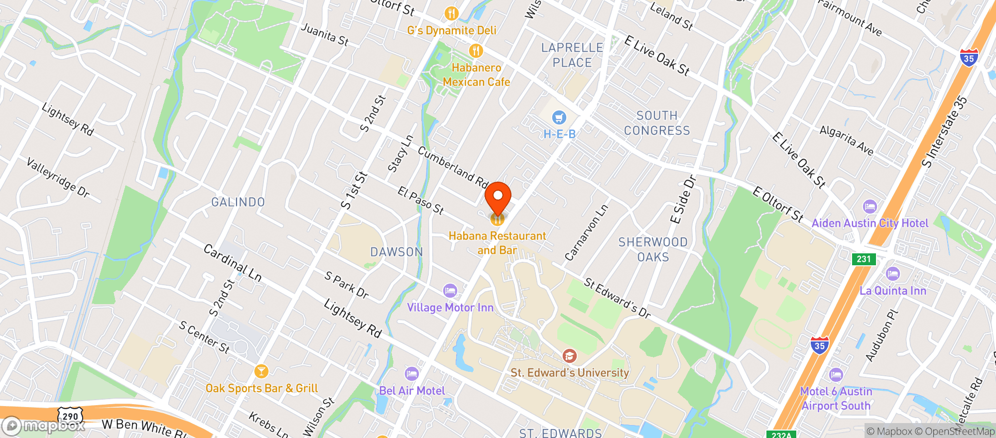 Map showing Habana Rest