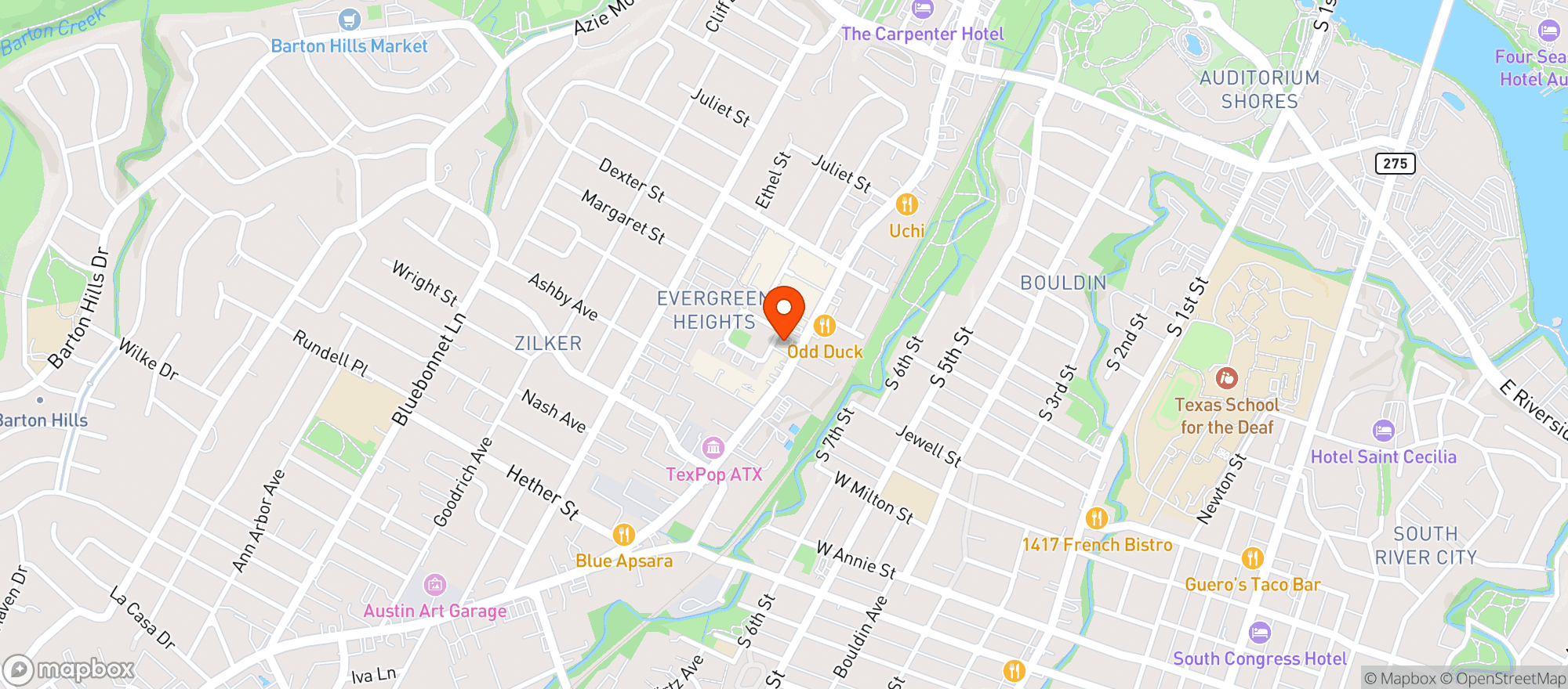 Map showing Sunny's