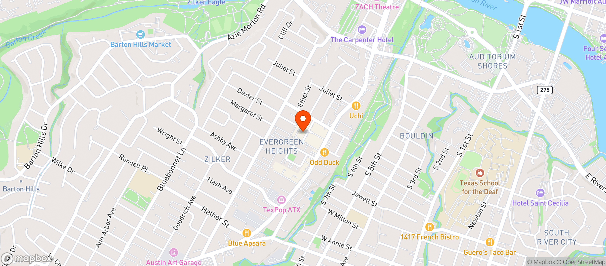 Map showing Alamo Drafthouse Cinemas - Lamar