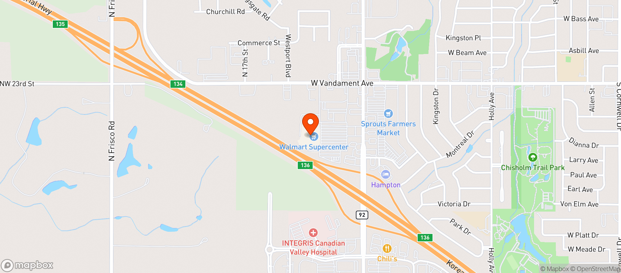 Map showing Walmart Supercenter