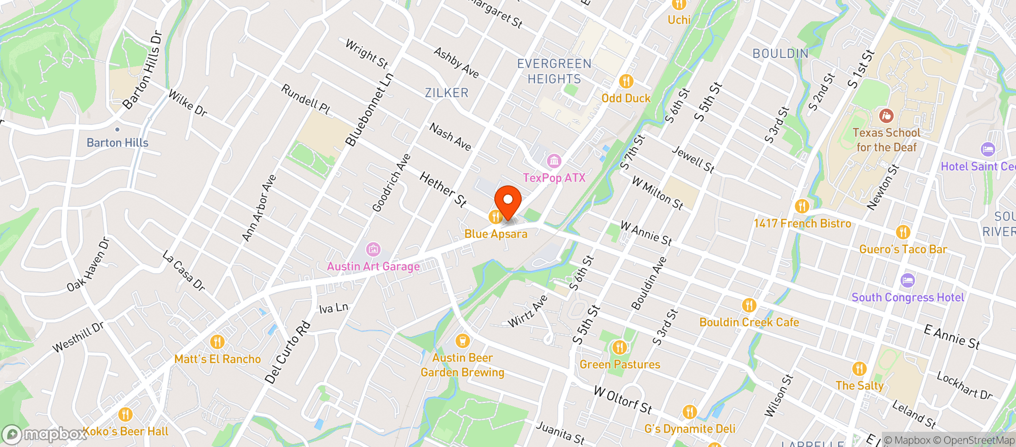 Map showing Corner Bar