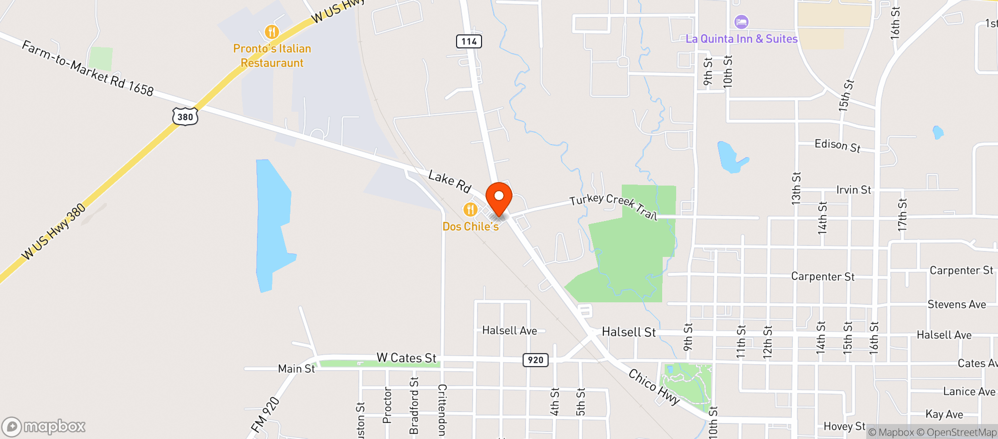 Map showing Allsup's
