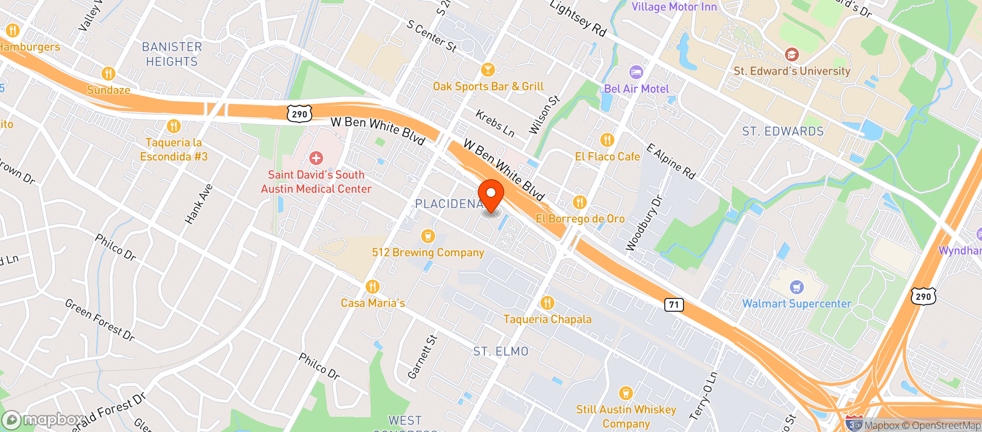 Map showing Bender Bar & Grill