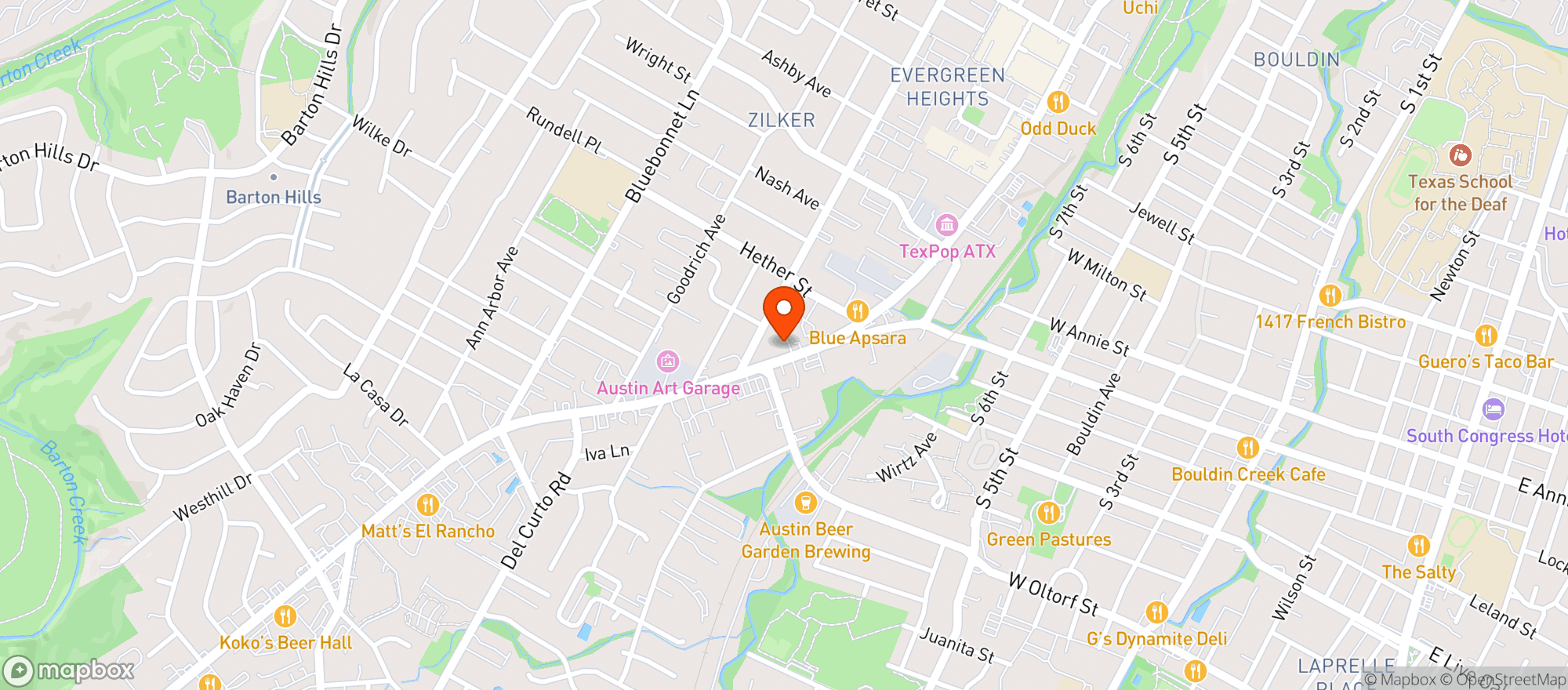 Map showing Opa! Coffee & Wine Bar
