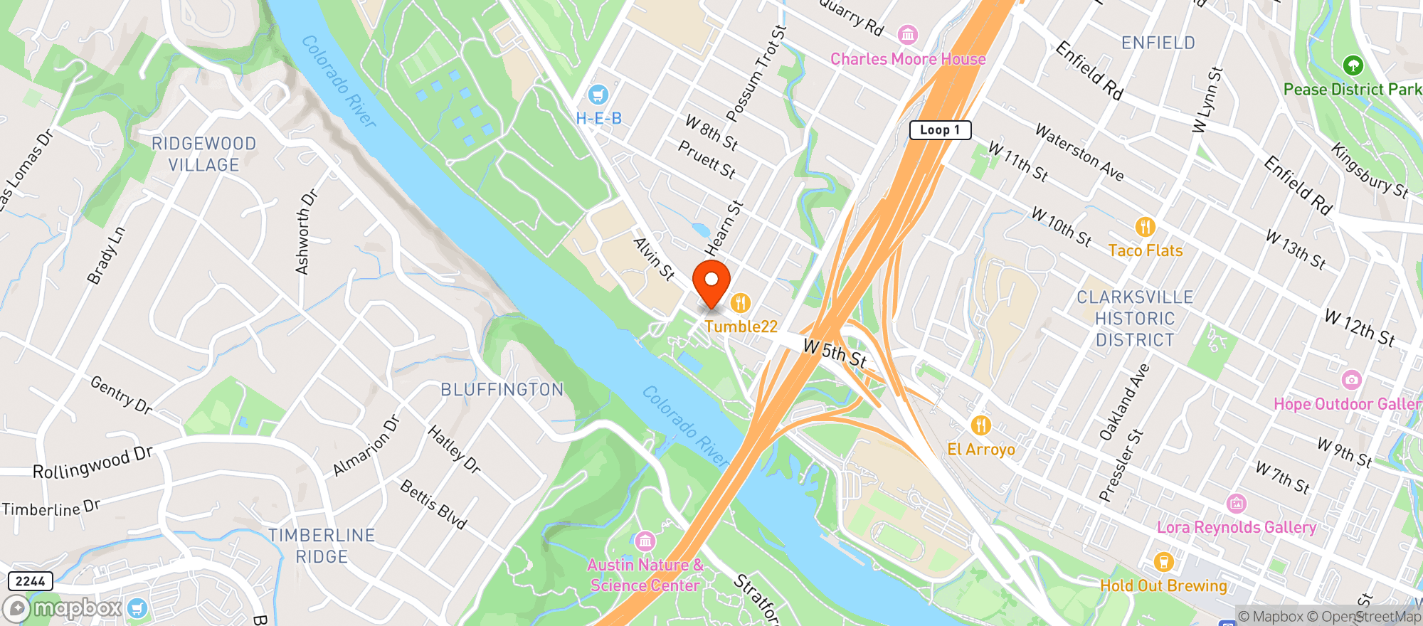 Map showing Deep Eddy Cabaret
