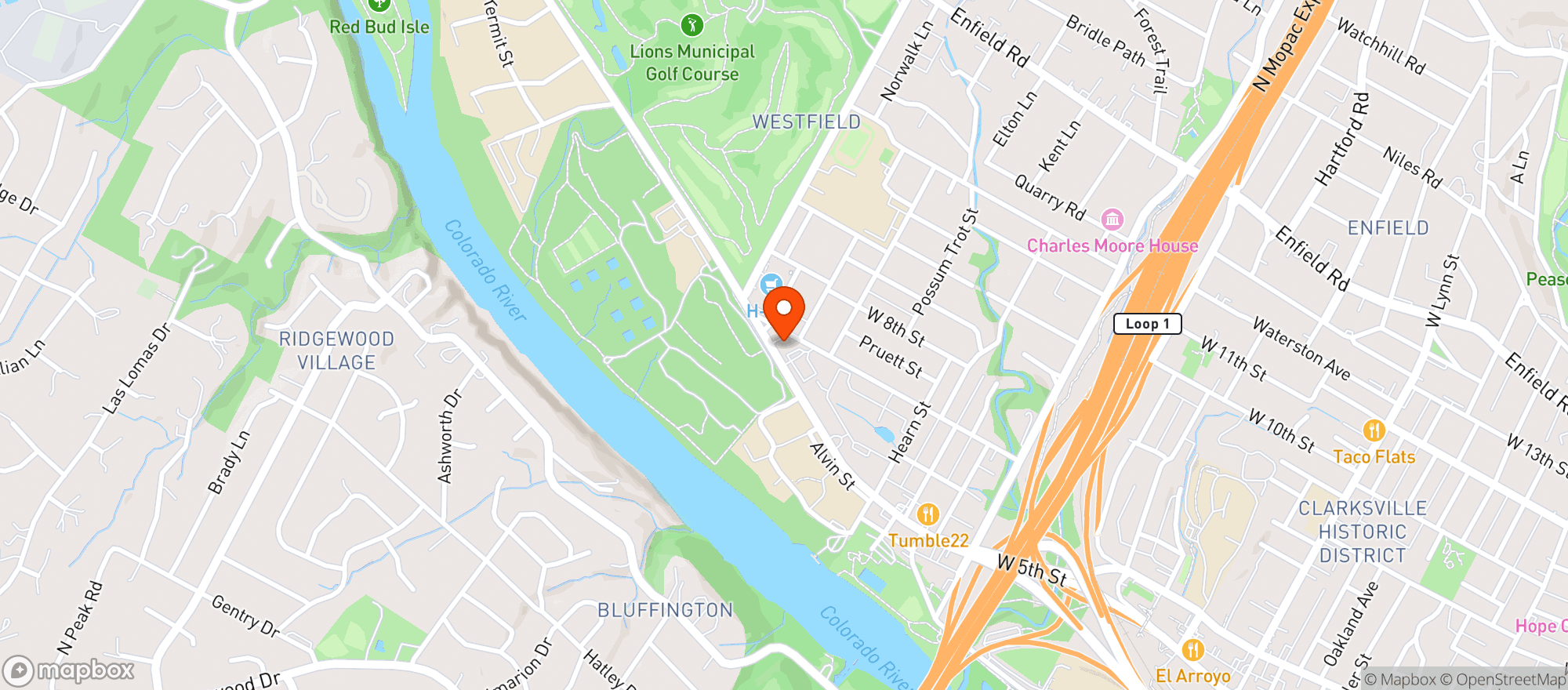 Map showing 7/11 - Lake Austin