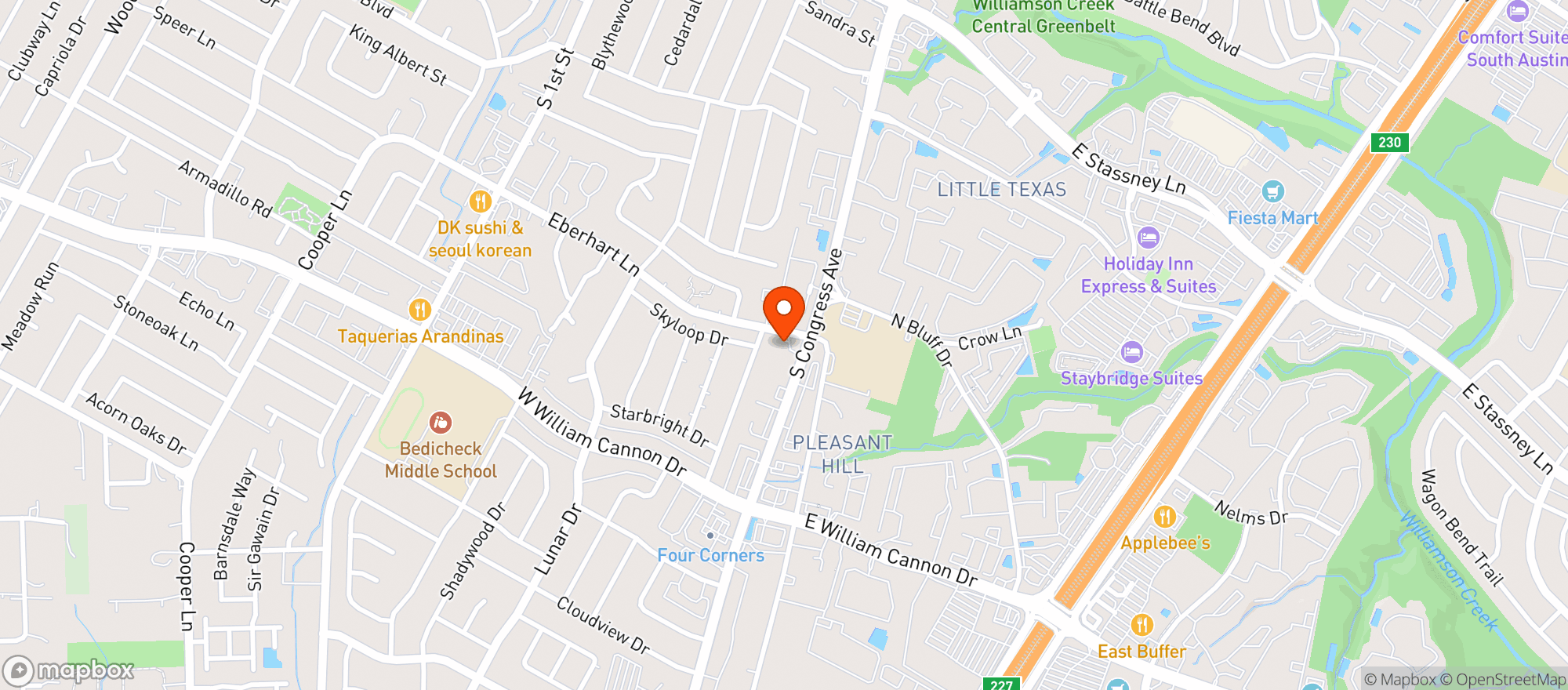 Map showing H&R Grocery