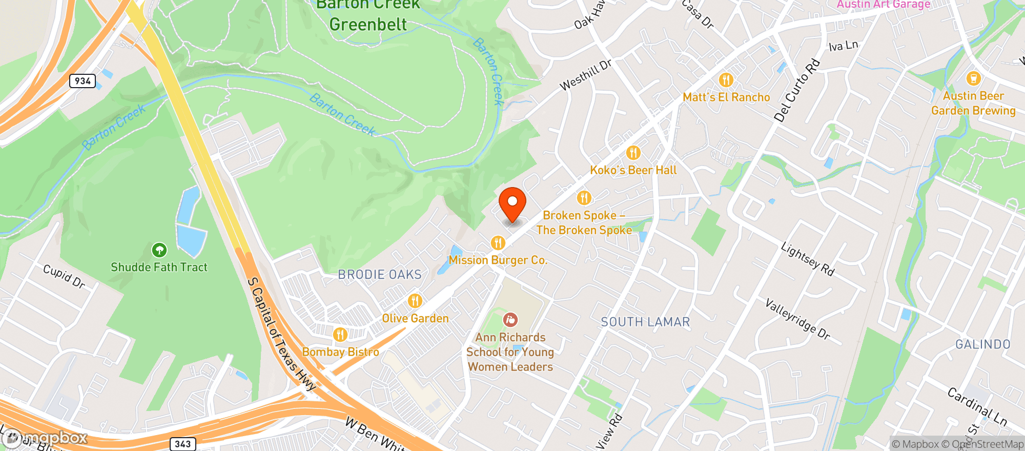 Map showing Easy Tiger