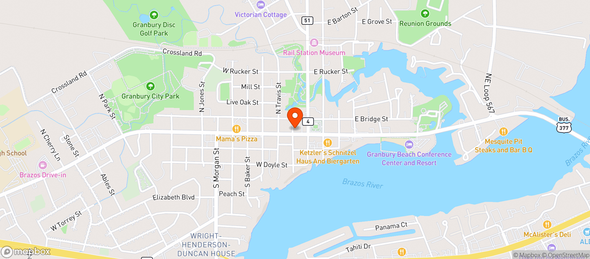 Map showing Bobs Off The Square