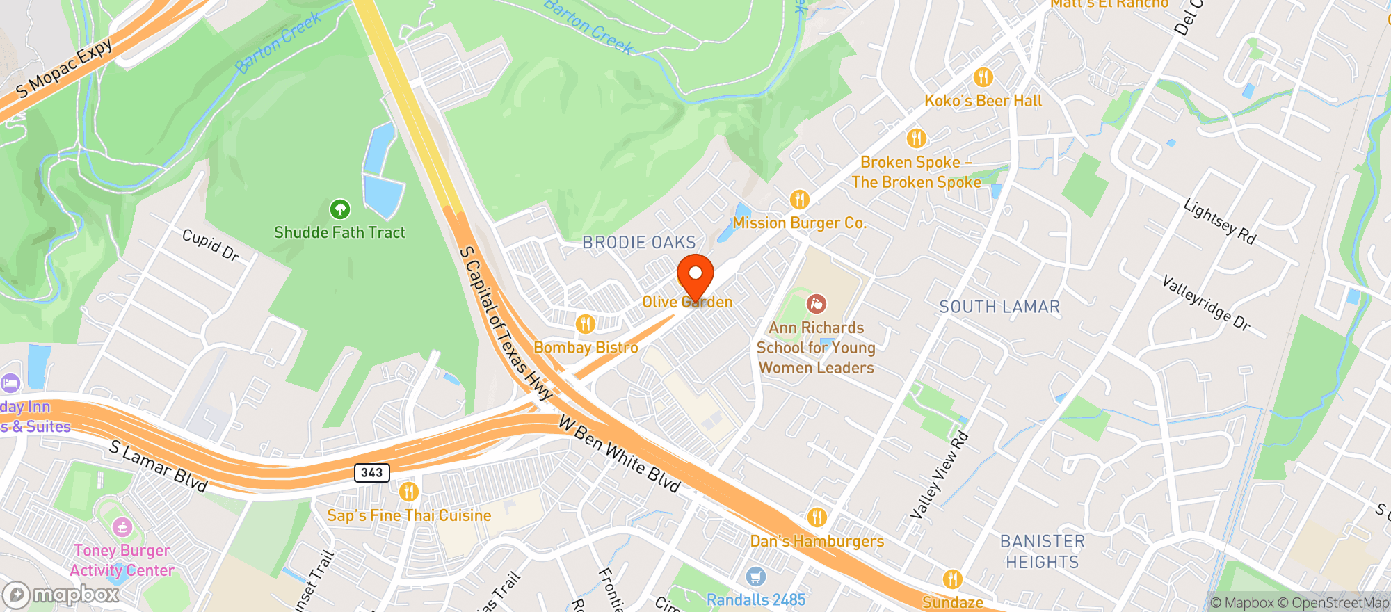 Map showing Twin Liquors #44 - Lamar