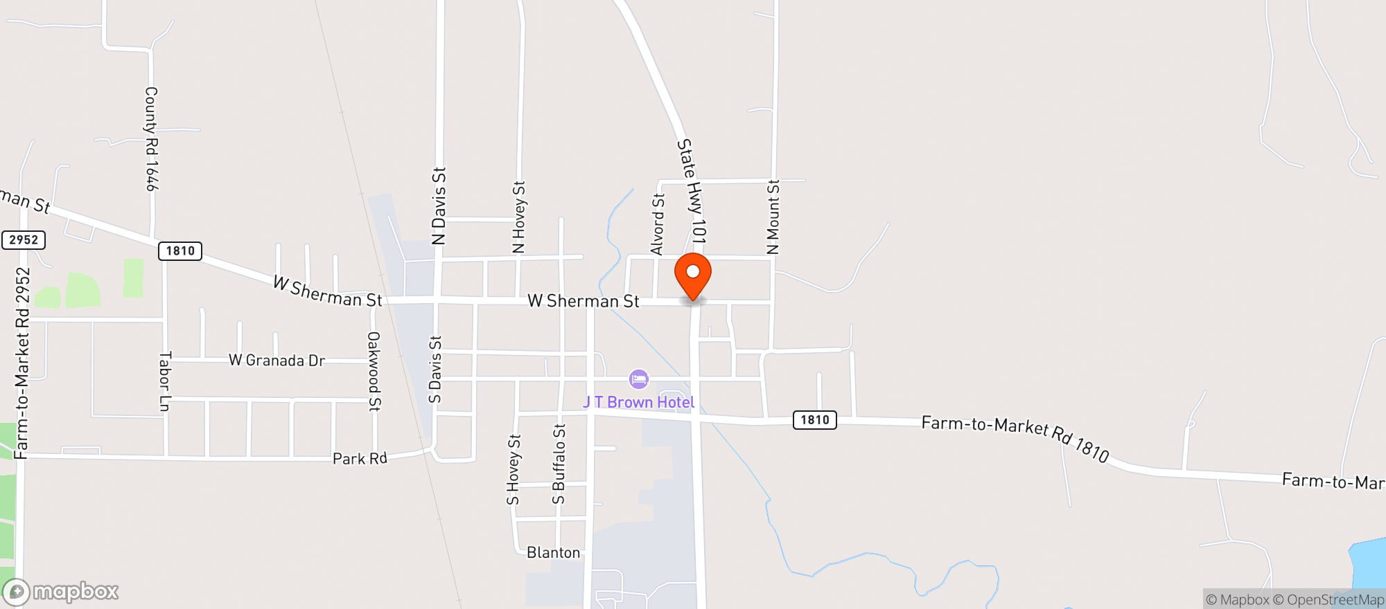 Map showing Allsup's