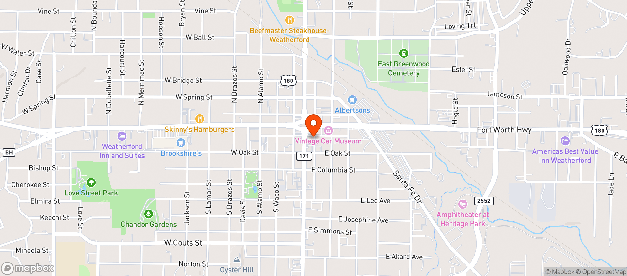 Map showing Downtown Cantina