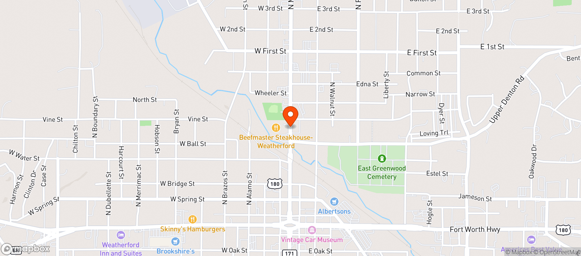 Map showing Beefmaster Steakhouse