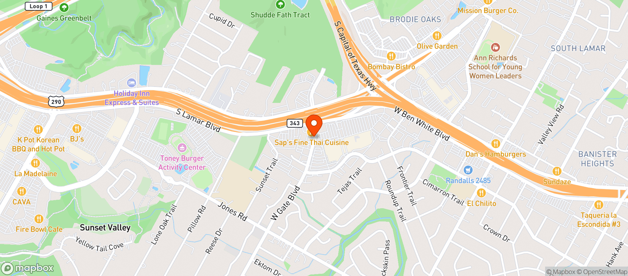 Map showing Austin Vape And Smoke - Westgate