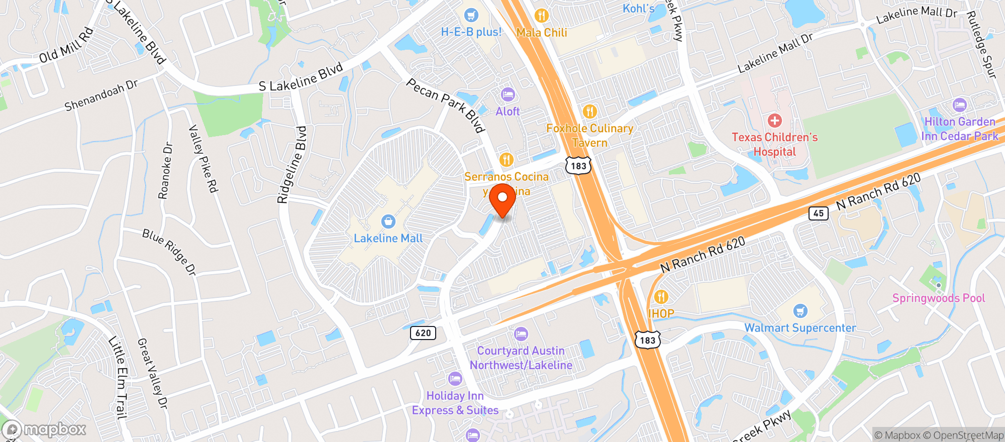 Map showing Total Wine & More - Lakeline Plaza