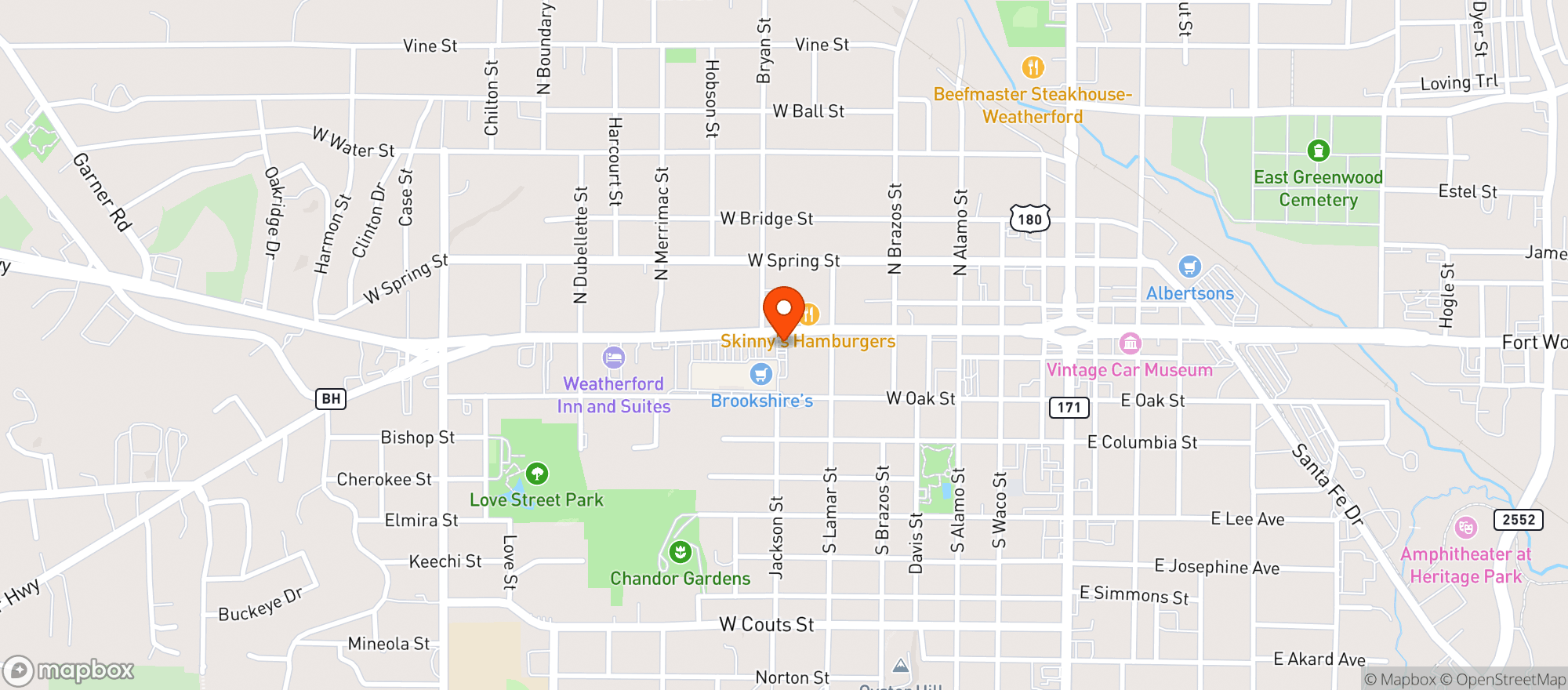 Map showing Brookshire Food Store