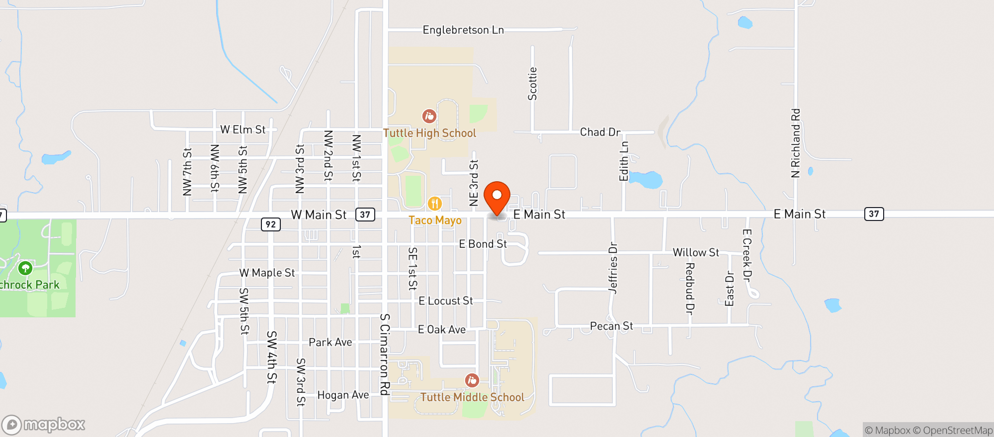Map showing Tuttle Liquor
