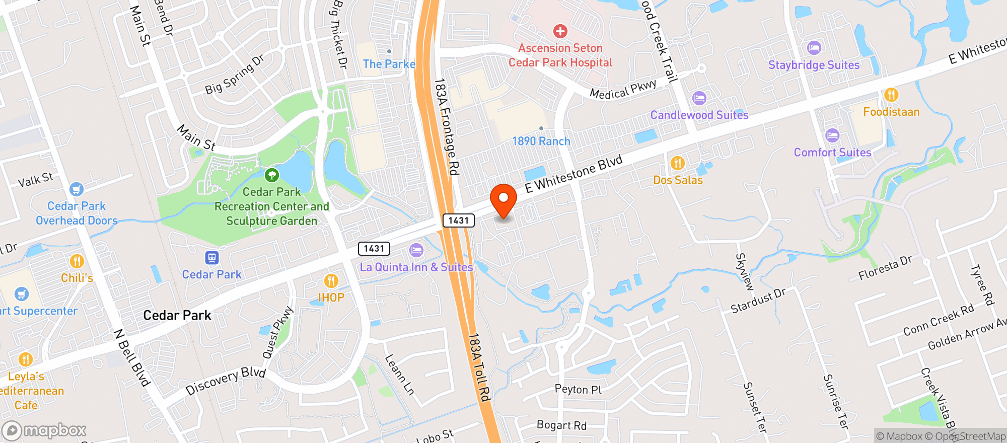 Map showing Hopdoddy Burger Bar
