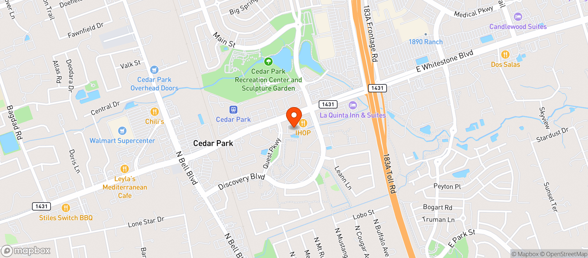 Map showing American Shaman - Cedar Park