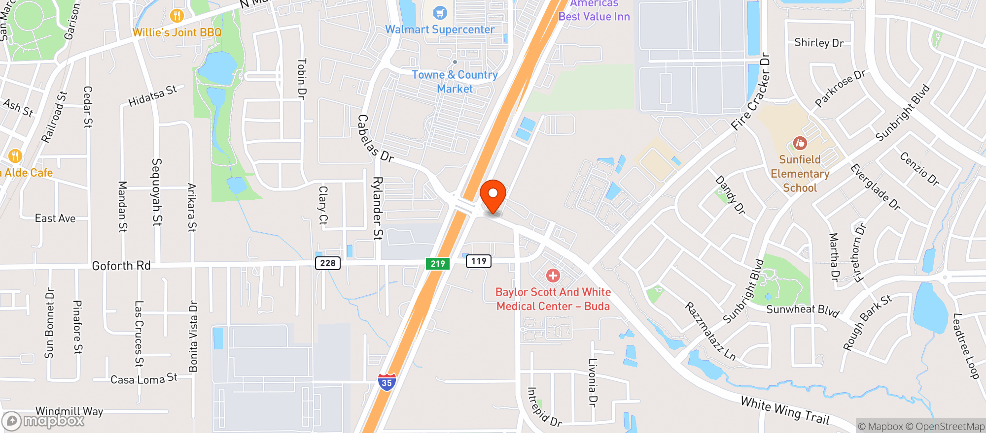 Map showing Speedy Stop