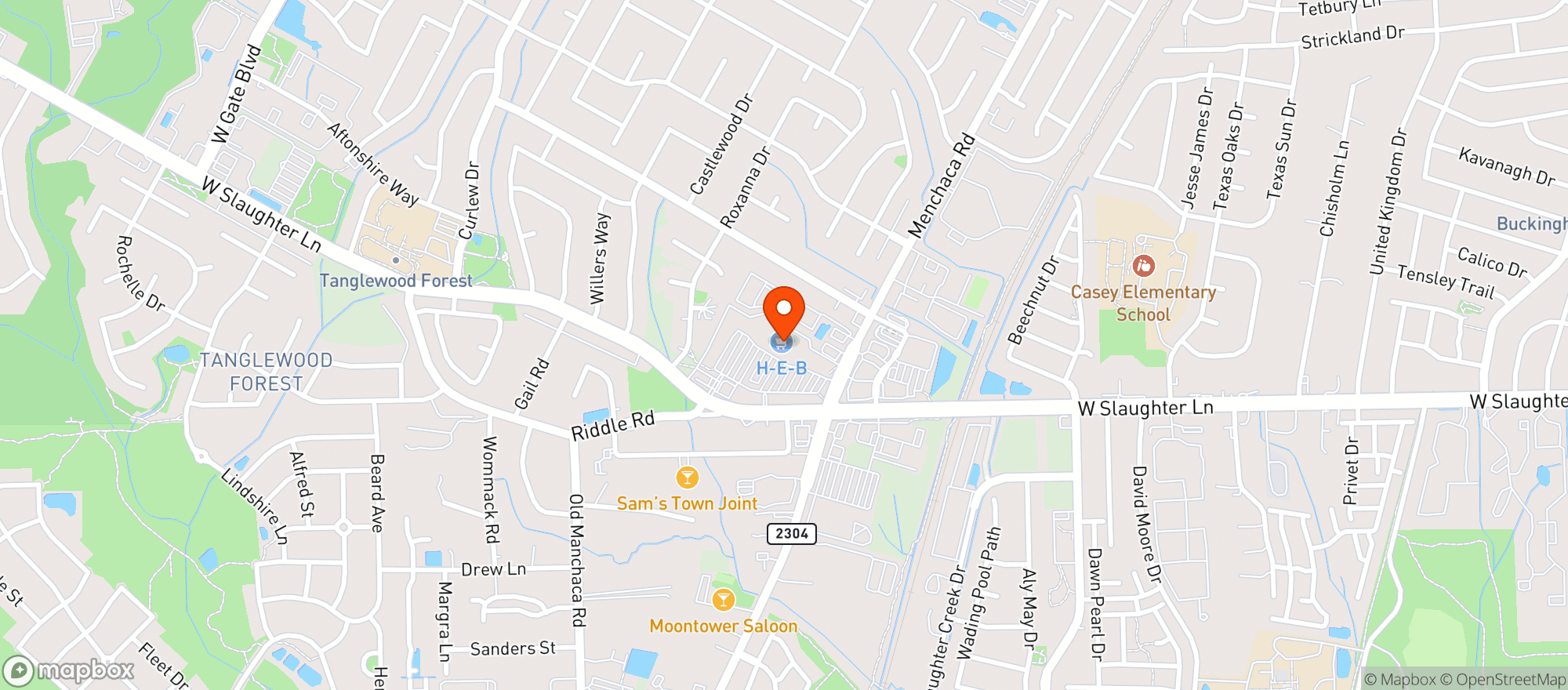 Map showing H E B Food Store #227