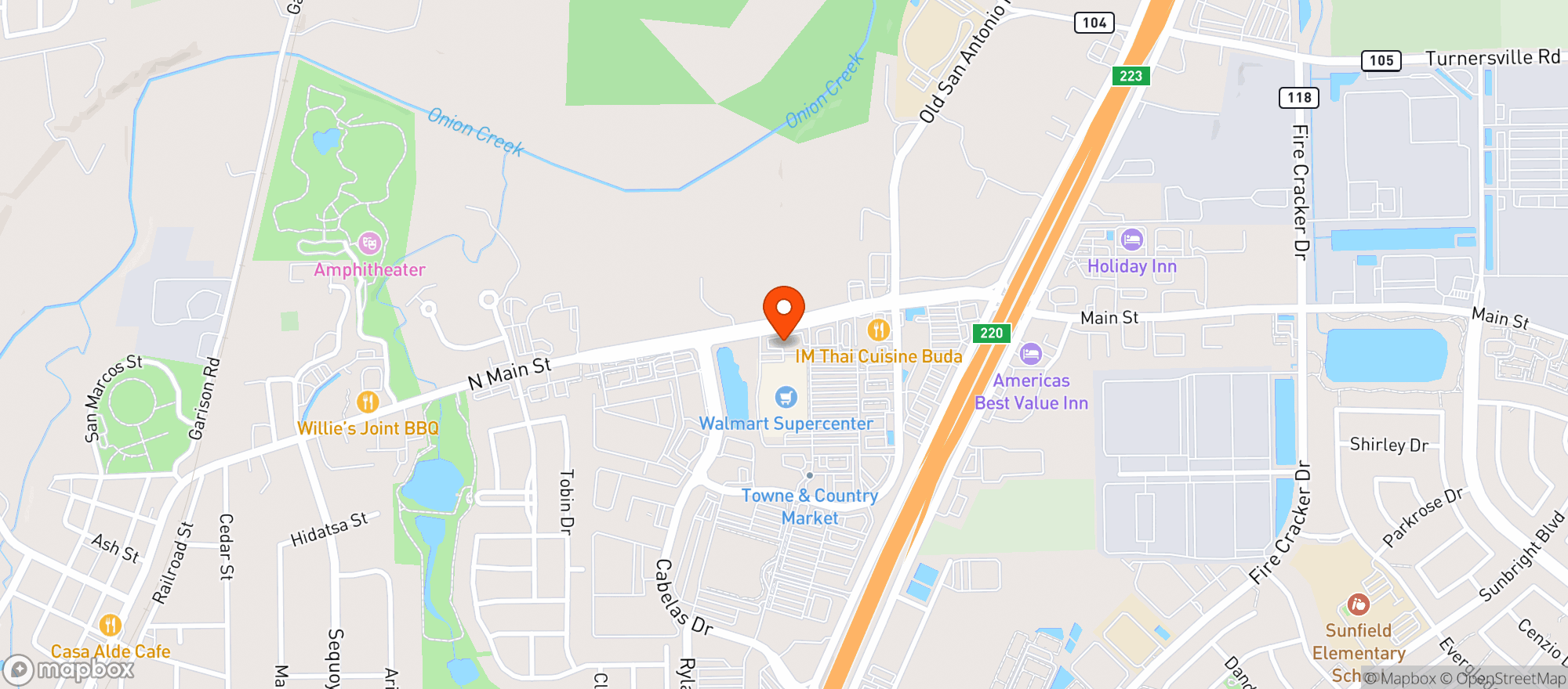 Map showing Growler Express