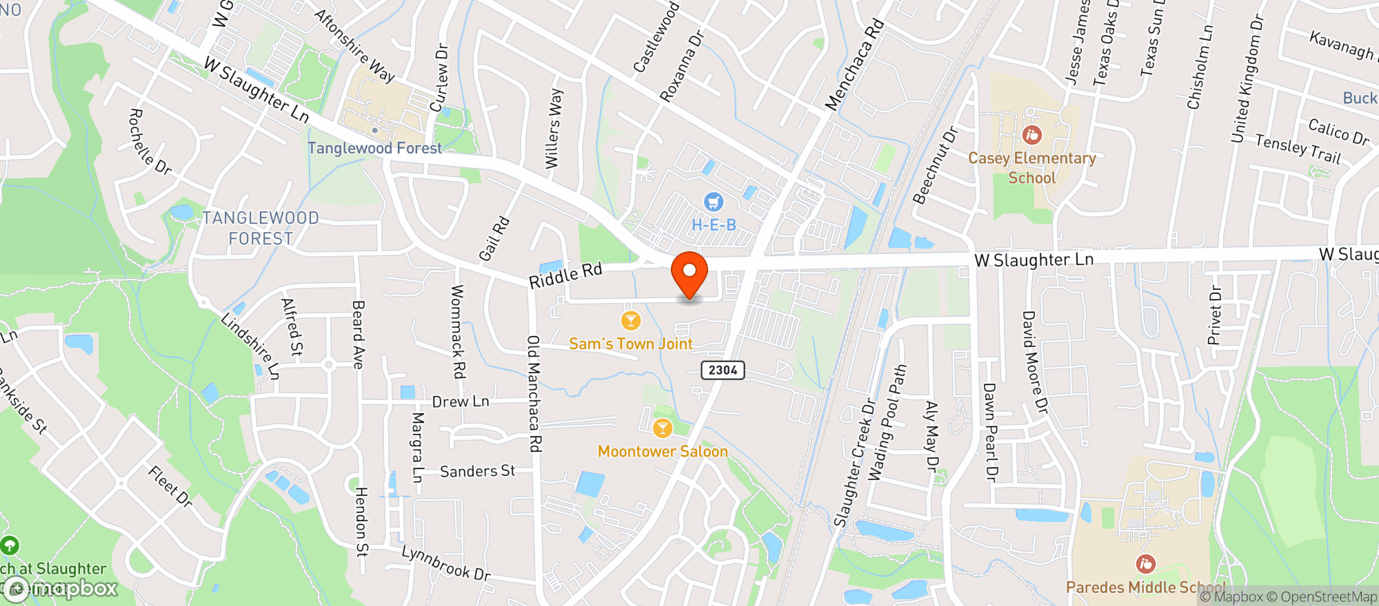 Map showing Sam's Town Point