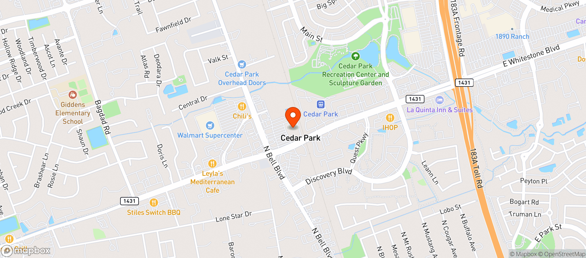 Map showing Heb Food Store